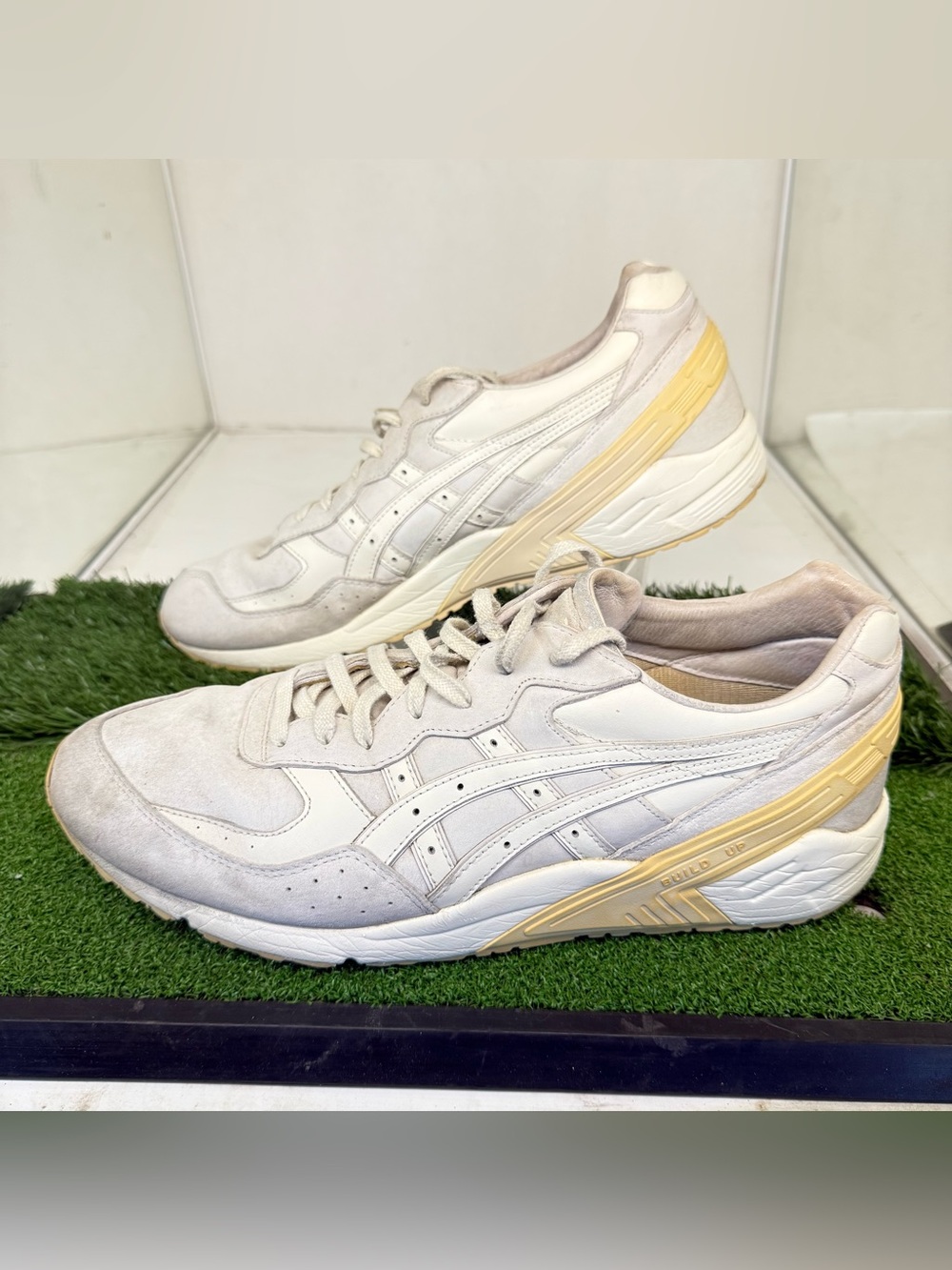 ASICS Women’s Cream and Suede Leather Sneakers